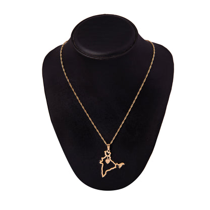 Gold Plated Stylish Designer Adjustable and Delicate India Map Necklace Pendant For Girls, Teens & Women (MD_2119)