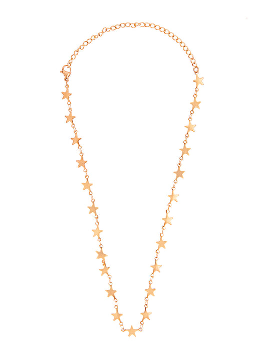 Gold Plated Stylish Designer Adjustable and Delicate Star link Necklace Pendant For Girls, Teens & Women (MD_2133)