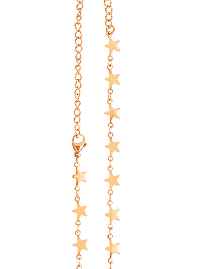 Gold Plated Stylish Designer Adjustable and Delicate Star link Necklace Pendant For Girls, Teens & Women (MD_2133)