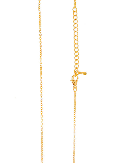 Gold Plated CZ Zircon Designer Flower Clover Pendant For Girls, Teens & Women (MD_2139_BL)