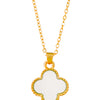 Gold Plated CZ Zircon Designer Flower Clover Pendant For Girls, Teens & Women (MD_2139_W)