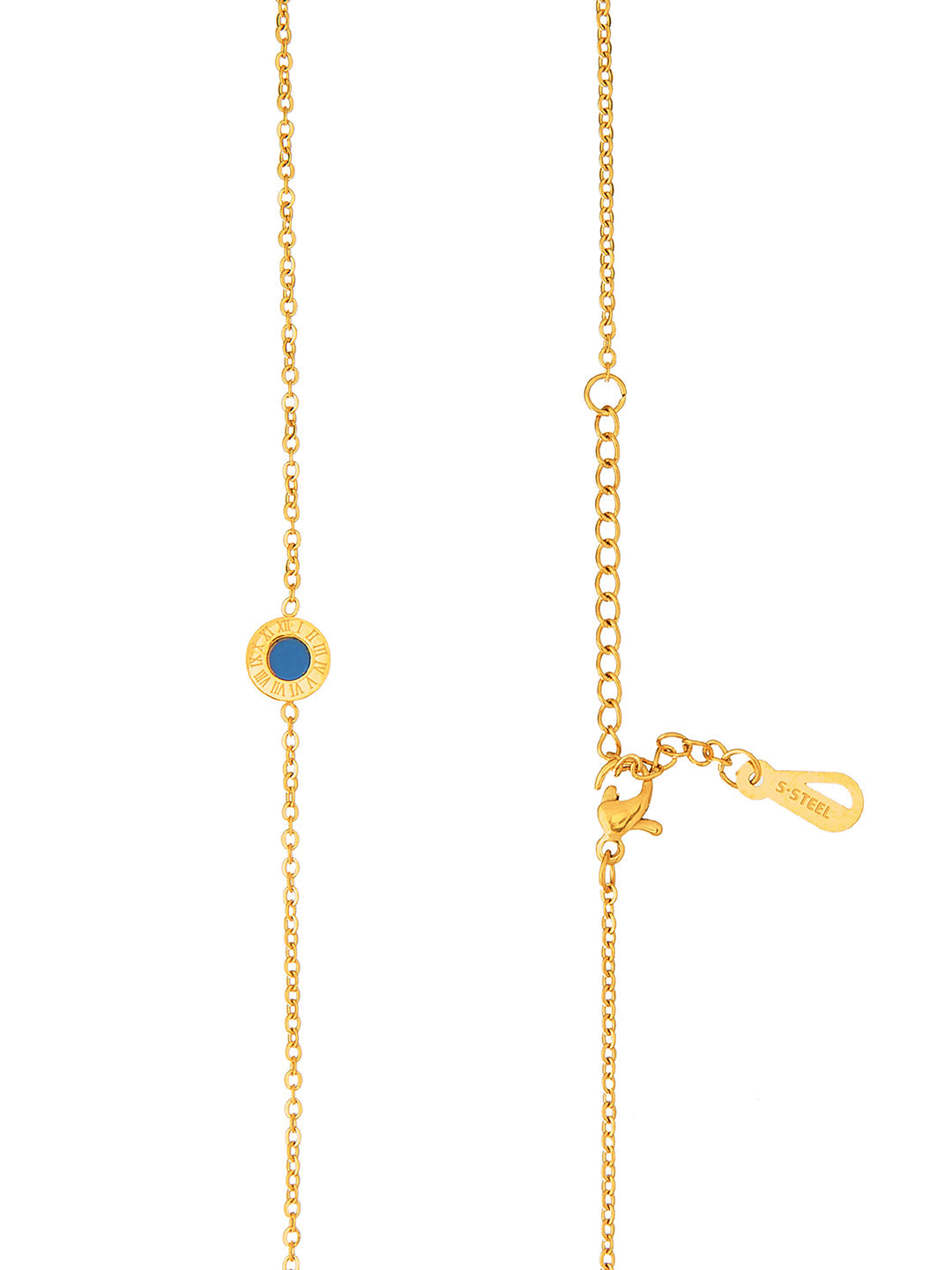 Gold Plated Designer Layer Chain Long Necklace With Matching Earring For Girls Teens Women