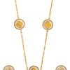 Gold Plated Long Chain Alhambra Clover Necklace With Matching Earring For Girls, Teens & Women MD_2142_GW