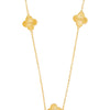 Gold Plated Designer Chain Wrap Layer Flower Clover Necklace For Girls, Teens & Women