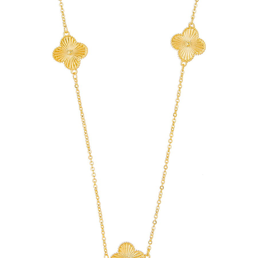 Open Four Leaf Clover Gold Necklace – Luka Life + Style