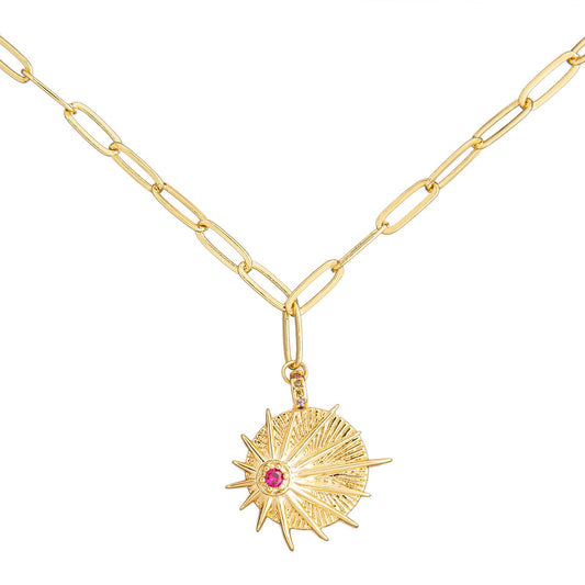 Gold Plated Plated CZ Studded American Diamond Evil Eye Pendant Necklace For Girls, Teens & Women (MD_2146)