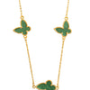Green Onyx Gold Plated Butterfly Designer Chain  Necklace For Girls, Teens & Women MD_2152_G