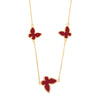 Red Onyx Gold Plated Butterfly Designer Chain  Necklace For Girls, Teens & Women MD_2152_R