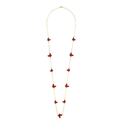 Red Onyx Gold Plated Butterfly Designer Chain  Necklace For Girls, Teens & Women MD_2152_R