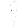 Black Onyx Long Chain Alhambra Clover Necklace  For Girls,Teens & Women MD_2153_BK