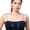 White Onyx Long Chain Alhambra Clover Necklace With  For Girls, Teens & Women MD_2153_W