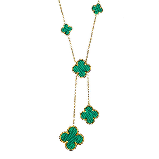 Moon Dust Gold Plated American Diamond Clover Pendant For Girls, Teens & Women (MD_2155_G)