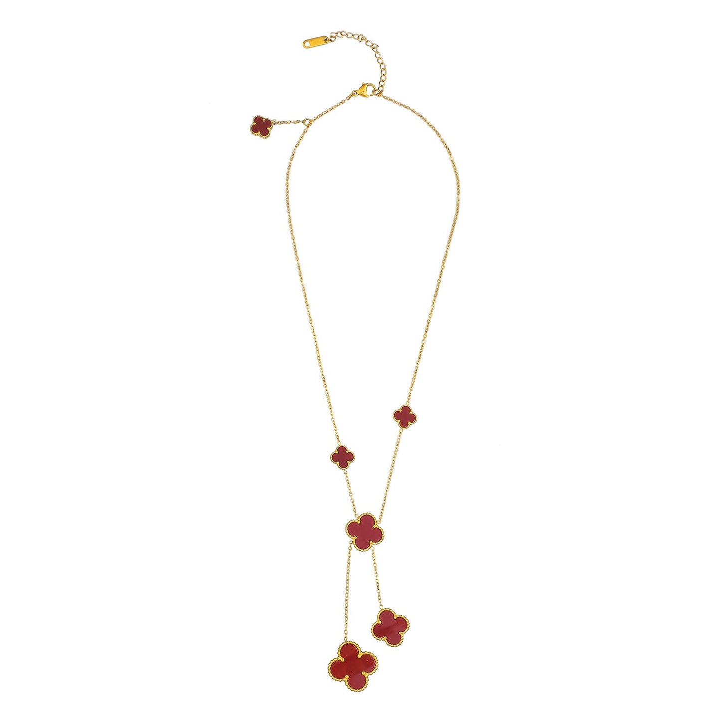 Moon Dust Gold Plated American Diamond Clover Pendant For Girls, Teens & Women (MD_2155_R)