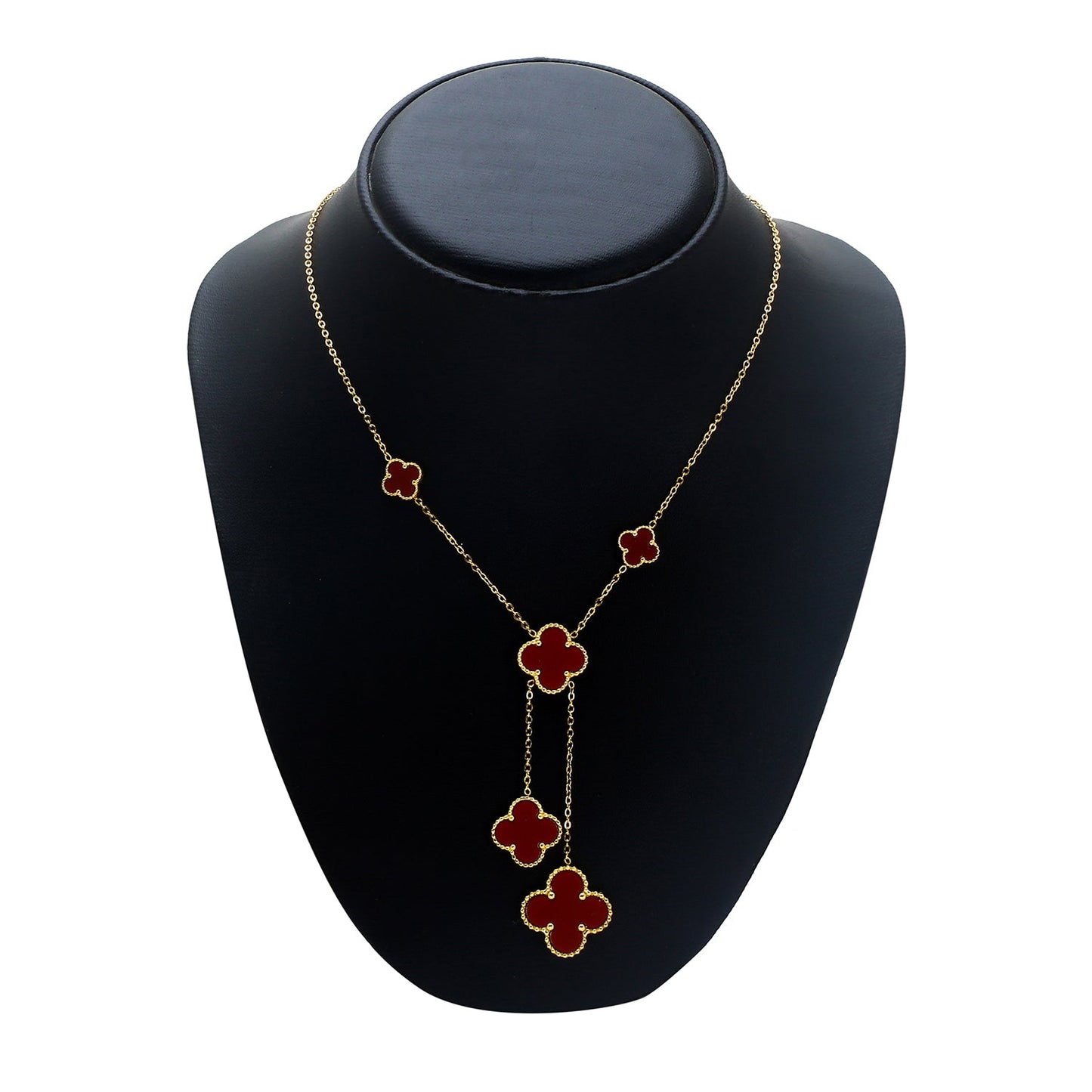 Moon Dust Gold Plated American Diamond Clover Pendant For Girls, Teens & Women (MD_2155_R)