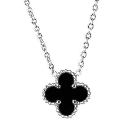 Moon Dust Gold Plated American Diamond Clover Pendant For Girls, Teens & Women (MD_2156_BK)
