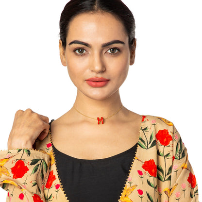 MOONDUST Gold Plated Stylish Delicate Pendant Necklace For Women (MD_2157_R)