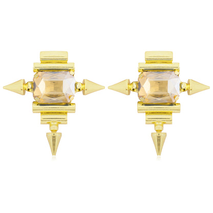 Gold Plated Fashionable Statement Stud Earrings (MD_21)