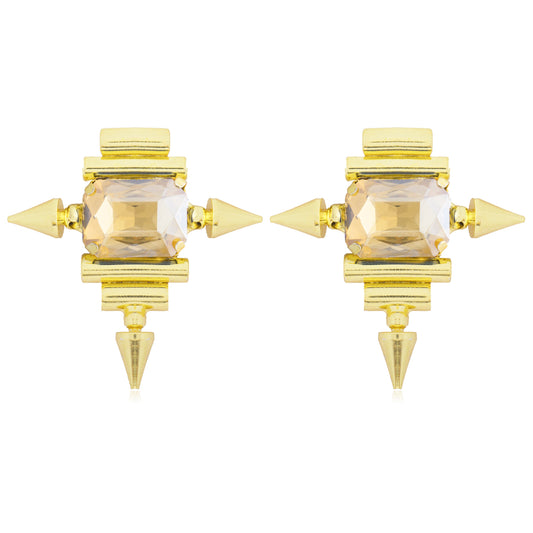 Gold Plated Fashionable Statement Stud Earrings (MD_21)