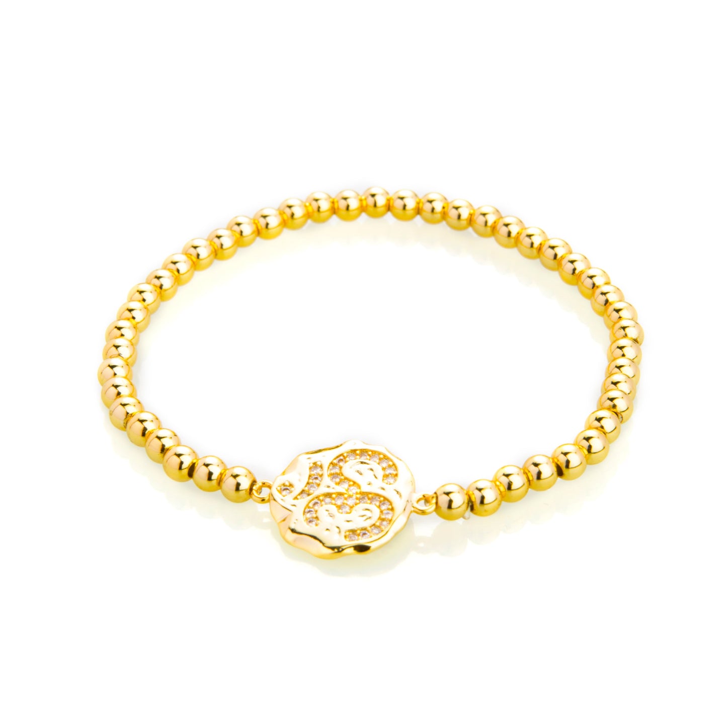 22K Gold Plated American Diamond Om Charm Bracelet For Girls, Teens & Women (MD_3010)