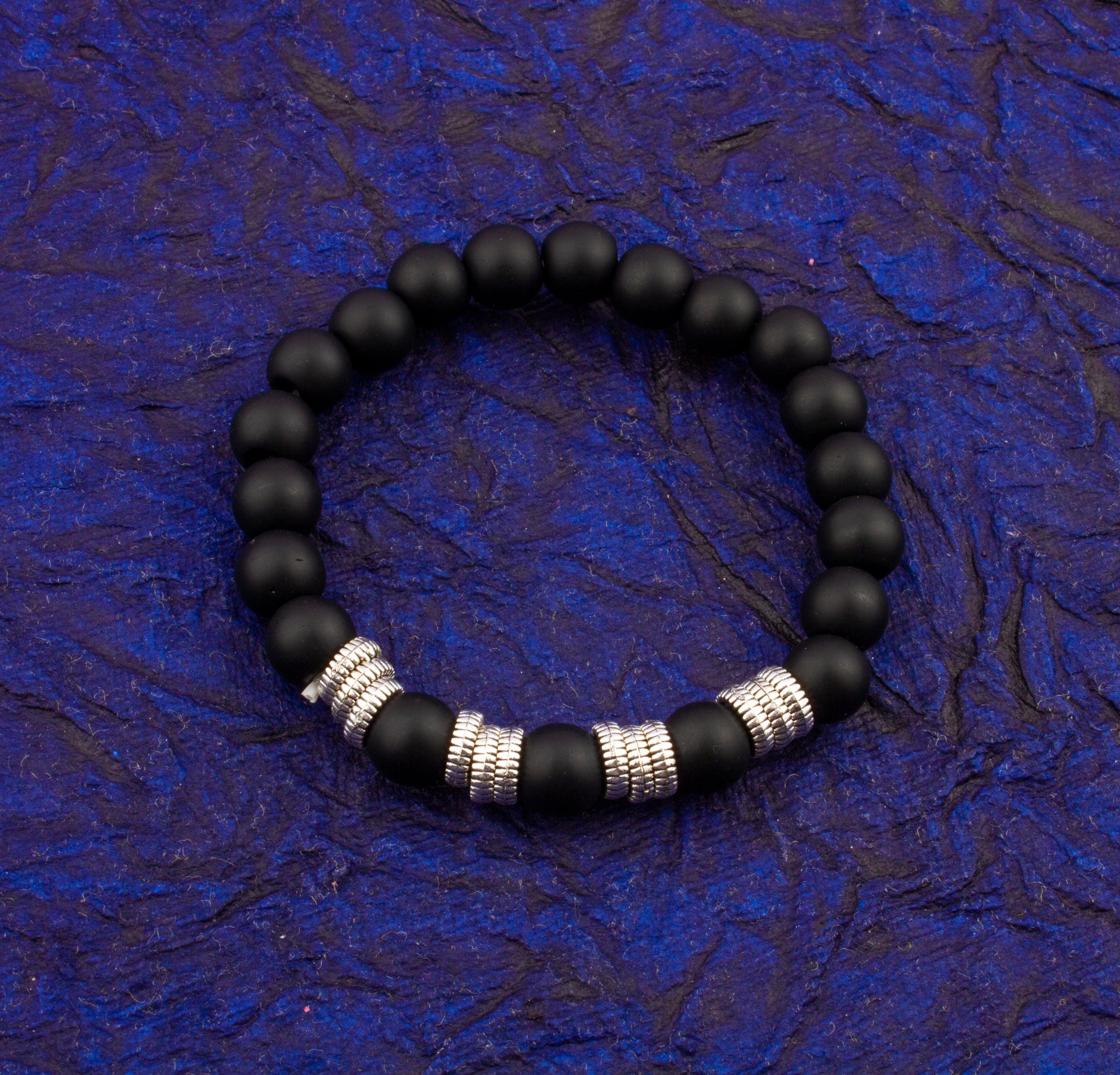 black lava bead bracelet for mens elephant bracelet, calming bracelet -  Lily Daily Boutique
