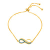 22K Gold Plated American Diamond Infinity Charm Strand Bracelet For Girls, Teens & Women (MD_3122)