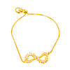 22K Gold Plated American Diamond Infinity Charm Strand Bracelet For Girls, Teens & Women (MD_3131)