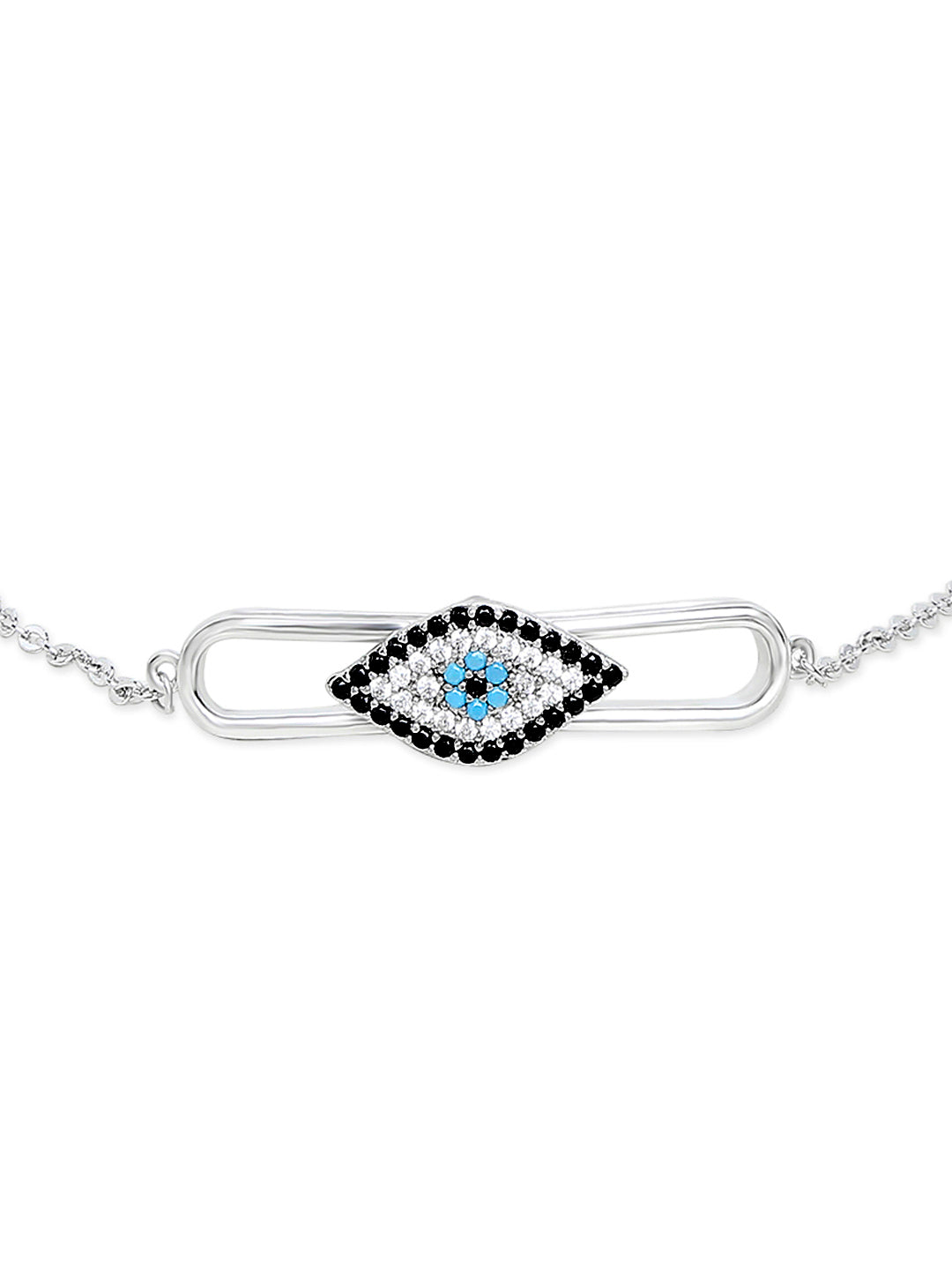 Sterling Silver Plated Evil Eye & Hamsa Designer Charm Bracelet for Girls & Women (MD_3162)