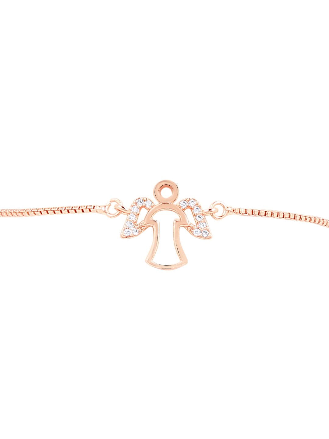 Fine Rose Gold Plated Angel Wings Designer Charm Bracelet for Girls & Women (MD_3173)