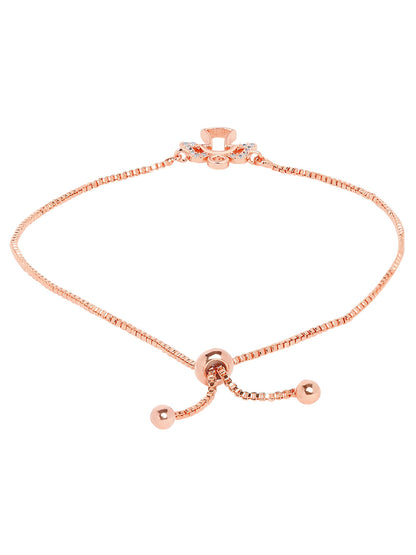 Fine Rose Gold Plated Angel Wings Designer Charm Bracelet for Girls & Women (MD_3173)