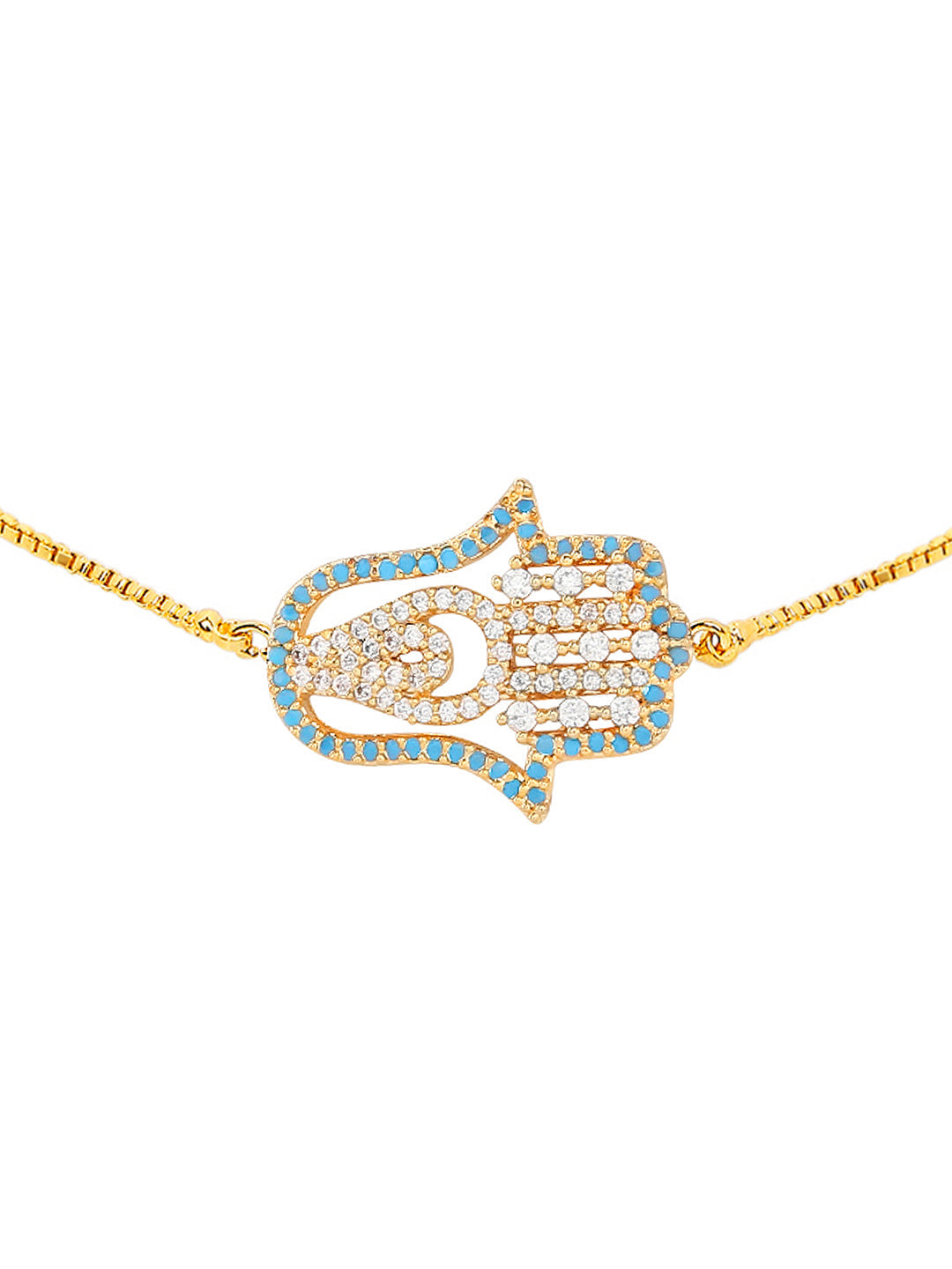 Fine Gold Plated Evil Eye & Hamsa Designer Charm Bracelet for Girls & Women (MD_3179)