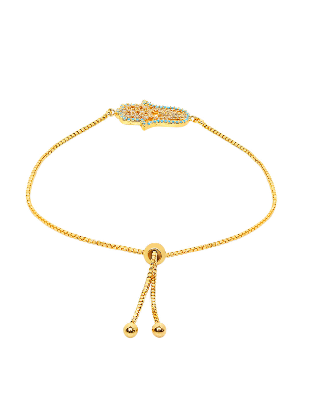 Fine Gold Plated Evil Eye & Hamsa Designer Charm Bracelet for Girls & Women (MD_3179)