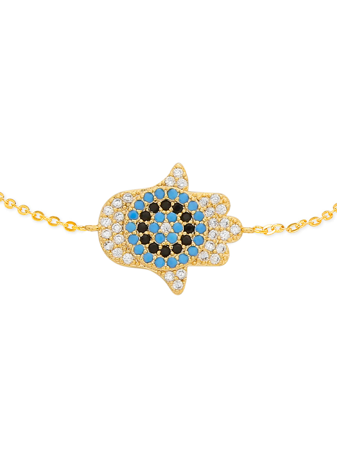 Fine Gold Plated Evil Eye & Hamsa Designer Charm Bracelet for Girls & Women (MD_3181)