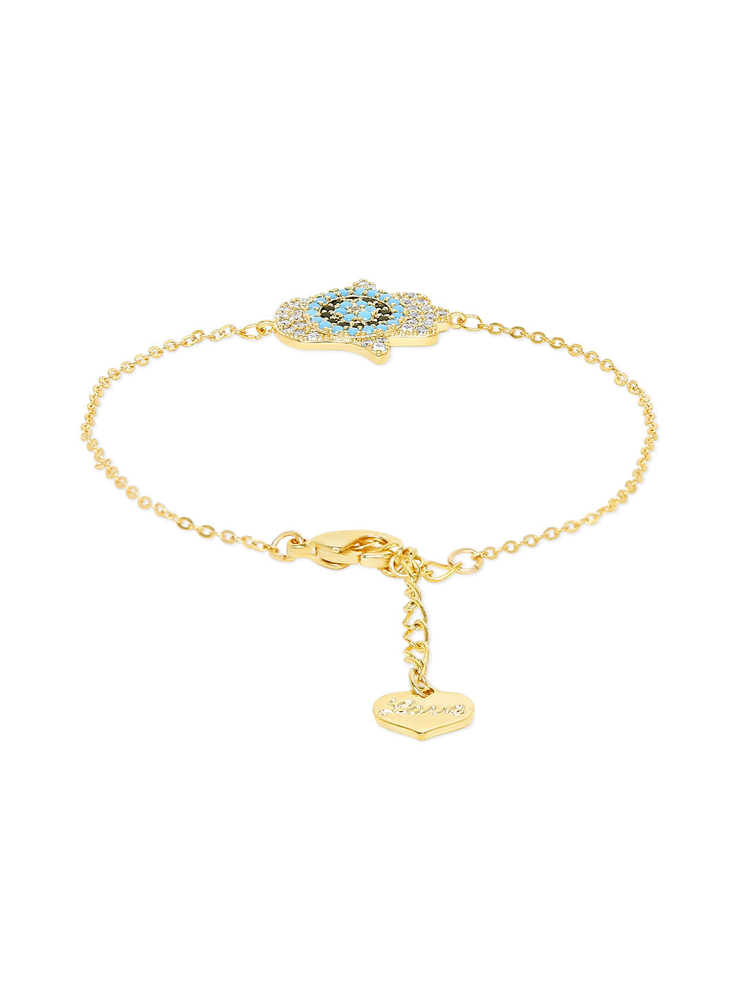 Fine Gold Plated Evil Eye & Hamsa Designer Charm Bracelet for Girls & Women (MD_3181)