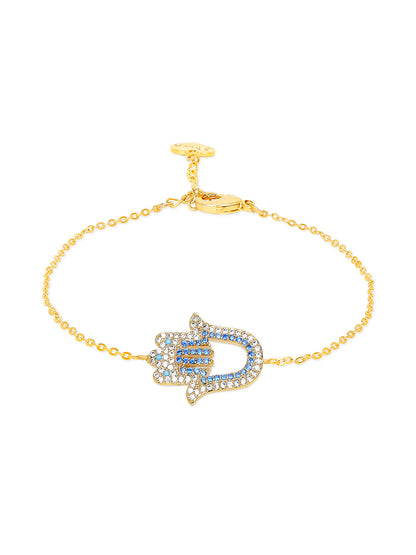 Fine Gold Plated Evil Eye & Hamsa Designer Charm Bracelet for Girls & Women (MD_3183)