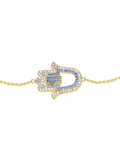 Fine Gold Plated Evil Eye & Hamsa Designer Charm Bracelet for Girls & Women (MD_3183)