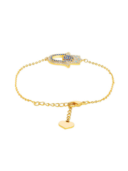 Fine Gold Plated Evil Eye & Hamsa Designer Charm Bracelet for Girls & Women (MD_3183)