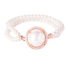 CZ Studded Rose Gold Plated Designer Stylish and Latest Pearl Charm Bracelet for Girls & Women (MD_3216_RG)
