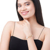 CZ Studded Gold Plated Designer Stylish and Latest Infinity & Hamsa Charm Pearl Bracelet for Girls & Women (MD_3220_G)