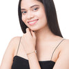 CZ Studded Gold Plated Designer Stylish and Latest Infinity & Hamsa Charm Pearl Bracelet for Girls & Women (MD_3221_G)