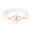CZ Studded Gold Plated Designer Stylish and Latest Evil Eye & Hamsa Charm Pearl Bracelet for Girls & Women (MD_3225_G)