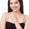 CZ Studded Gold Plated Designer Stylish and Latest Flower Clover & Hamsa Charm Pearl Bracelet for Girls & Women (MD_3226_B)