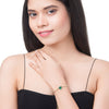 CZ Studded Gold Plated Designer Stylish and Latest Flower Clover & Hamsa Charm Pearl Bracelet for Girls & Women (MD_3226_G)