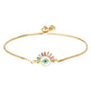 CZ Studded Gold Plated Designer Stylish and Latest Evil Eye & Hamsa Charm Bracelet for Girls & Women (MD_3228_G)