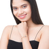 CZ Studded Gold Plated Designer Stylish and Latest Evil Eye & Hamsa Charm Bracelet for Girls & Women (MD_3229_G)