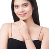 CZ Studded Gold Plated Designer Stylish and Latest Evil Eye & Hamsa Charm Bracelet for Girls & Women (MD_3230_G)