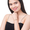 CZ Studded Gold Plated Designer Stylish and Latest Evil Eye & Hamsa Charm Bracelet for Girls & Women (MD_3231_G)