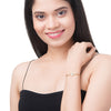 CZ Studded Gold Plated Designer Stylish and Latest Evil Eye & Hamsa Charm Bracelet for Girls & Women (MD_3225_G)