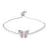 CZ Studded Silver Plated Designer Stylish and Latest Butterfly Charm Bracelet for Girls & Women (MD_3238_S)