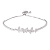 CZ Studded Silver Plated Designer Stylish and Latest Butterfly Charm Bracelet for Girls & Women (MD_3239_S)