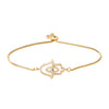 CZ Studded Gold Plated Designer Stylish and Latest Evil Eye & Hamsa Charm Bracelet for Girls & Women (MD_3245_G)